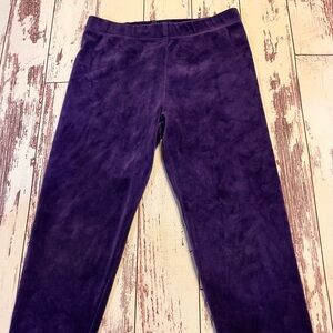 Ralph Lauren Soft Purple Pull On Velour Pants Leggings Girls Sz 5 Pony Logo
